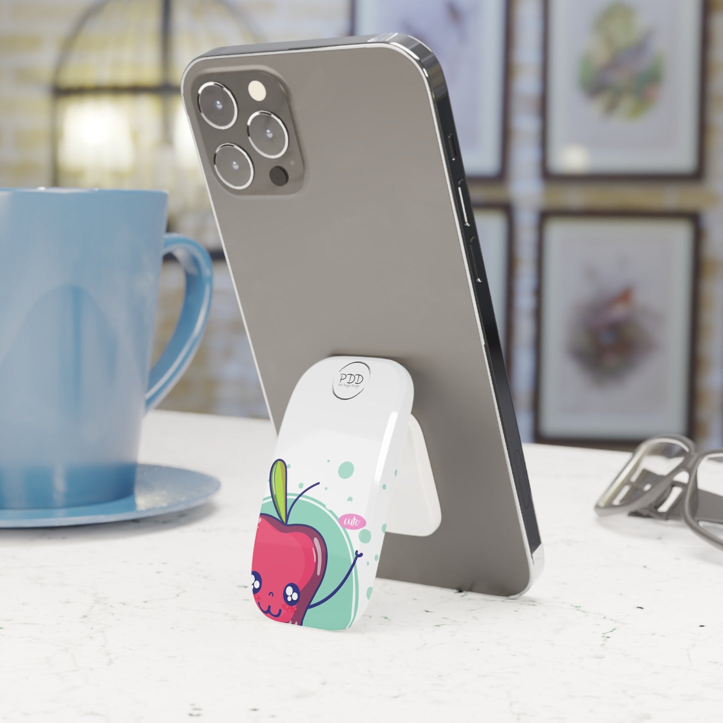 Phone accessory's Phone Click-On Grip, RED APPLE